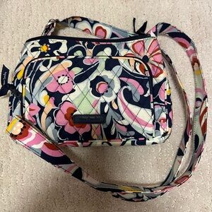 Vera Bradley Little Hipster Mod Paisley Lighten Up RFID Crossbody Shoulder Purse